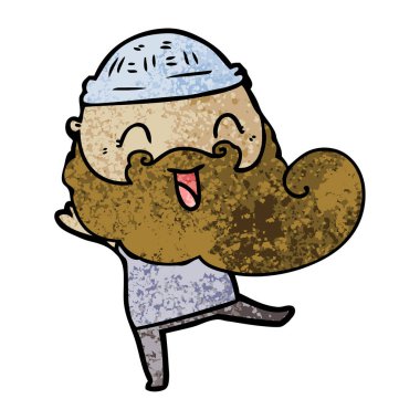 mutlu sakallı adam vektör çizim