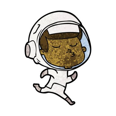 vektör çizim karikatür emin astronot