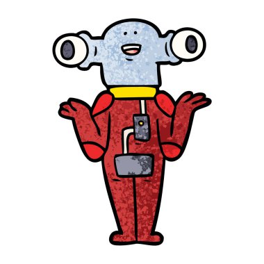Shrugging dostu karikatür uzaylı