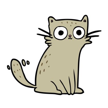 Çizgi film Kedi Vektörü İllüstrasyonu 