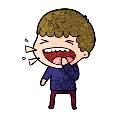 adam gülüyor karikatür vektör çizim