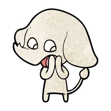 vektör çizim sevimli çizgi fil