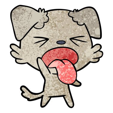 vektör çizim karikatür köpek bıkkın