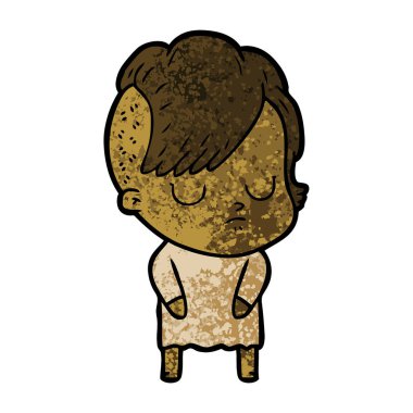 Çizgi filmdeki kadının vektör çizimi