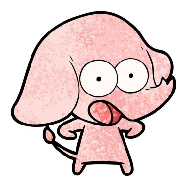 vektör çizim sevimli çizgi fil