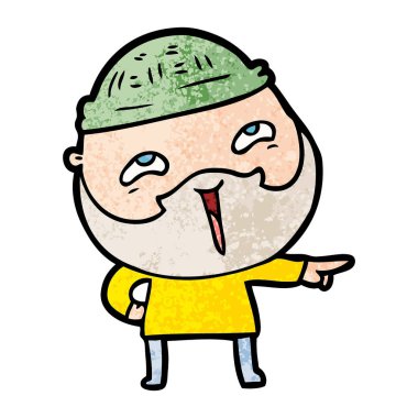 Çizgi film mutlu sakallı adam