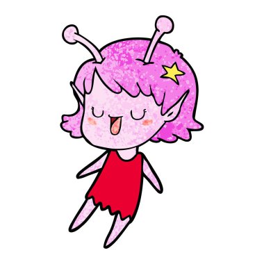 mutlu uzaylı kız çizgi film