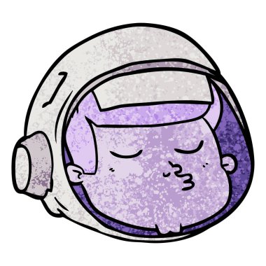 vektör çizim karikatür astronot yüz