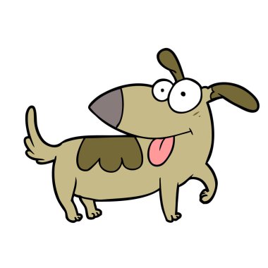 Vektör çizim karikatür mutlu köpek