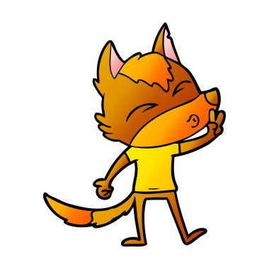 Çizgi film tilki vektör illüstrasyonu 