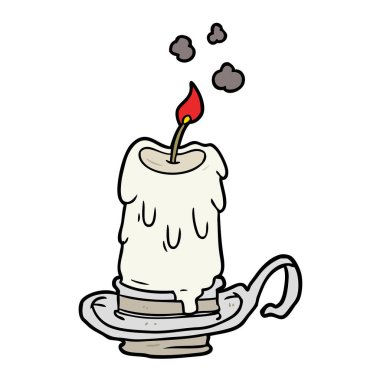 çizgi film eski ürkütücü mum şamdan