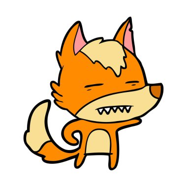 Tilki çizgi film karakteri vektör çizim