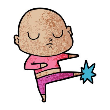 vektör çizim karikatür kel adam