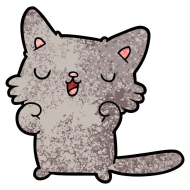 vektör çizim karikatür mutlu kedi