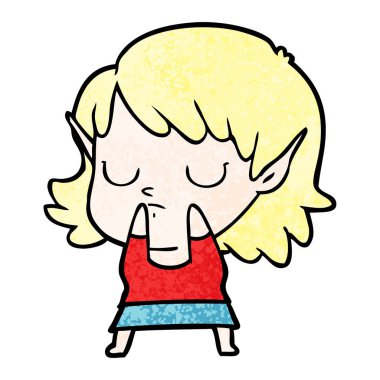 vektör çizim karikatür elf kızı