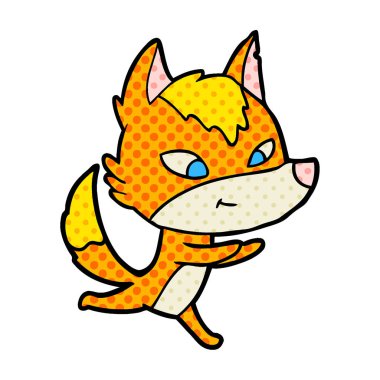 Tilki çizgi film karakteri vektör çizim