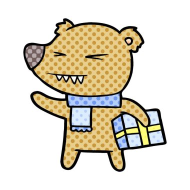 çizgi film chraracter hediye ile ayı