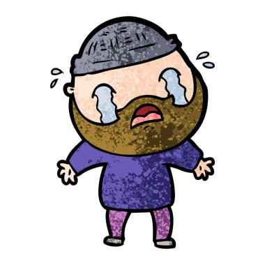 sakallı adam ağlıyor çizgi film