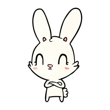 Tatlı çizgi film tavşanının vektör çizimi