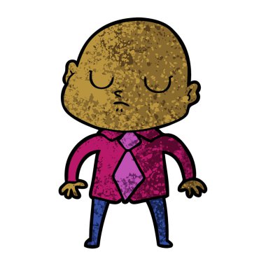 vektör çizim karikatür kel adam