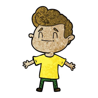 mutlu çizgi film adam vektör çizim