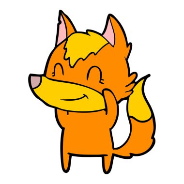 Tilki çizgi film karakteri vektör çizim