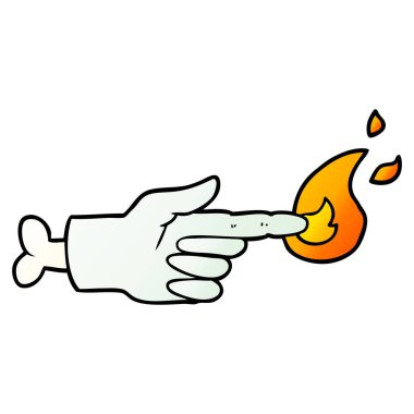 vektör çizim tasarım karikatür el ile ateş üzerinde izole beyaz arka plan  