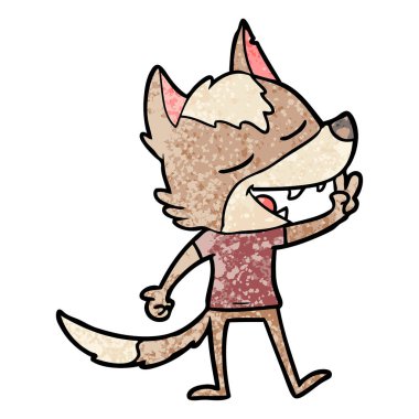 barış işareti veren çizgi film kurt