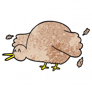 çizgi film kivi kuş kanatlarını çırparak