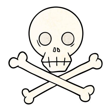 karikatür kafatası ve kemiklerin