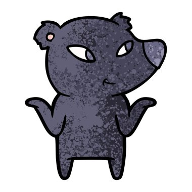 omuzlarında shrugging sevimli çizgi ayı