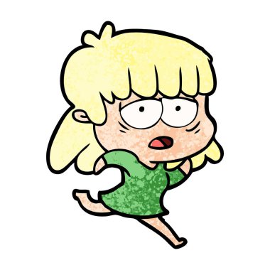 vektör çizim karikatür yorgun kadın