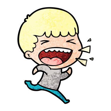 adam gülüyor karikatür vektör çizim