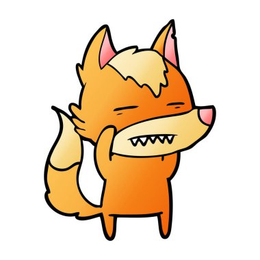 Tilki çizgi film karakteri vektör çizim