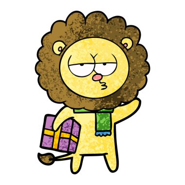 vektör çizim karikatür Yorgun aslan