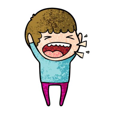 adam gülüyor karikatür vektör çizim