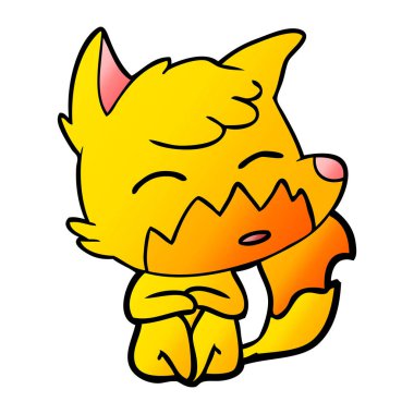 Tilki çizgi film karakteri vektör çizim