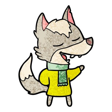 eşarp gülüyor karikatür kurt