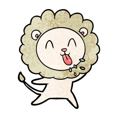 mutlu karikatür aslan vektör çizim