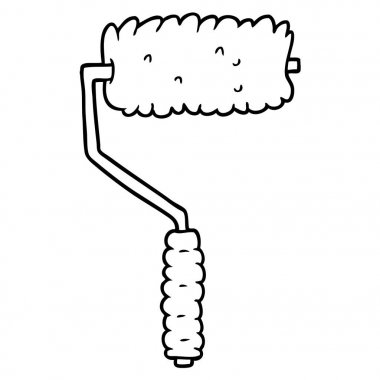 vektör çizim karikatür boya silindiri