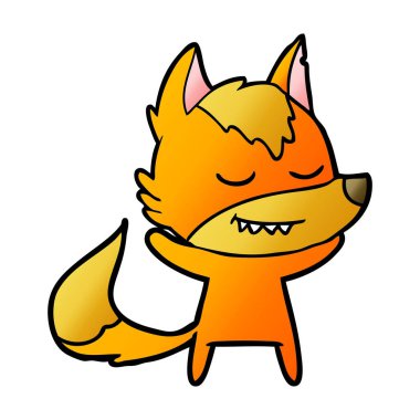 Tilki çizgi film karakteri vektör çizim