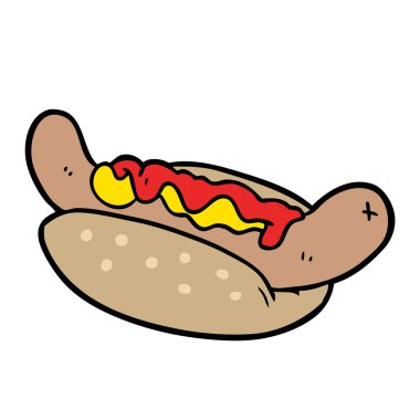 çizgi film taze lezzetli sosisli sandviç