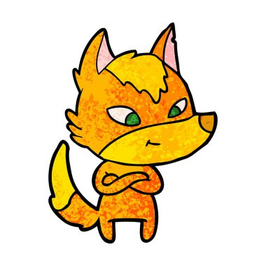 Tilki çizgi film karakteri vektör çizim