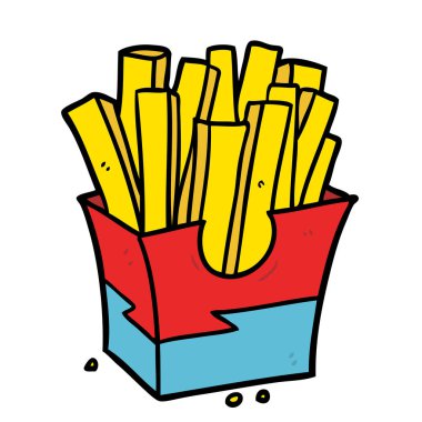 çizgi film abur cubur patates vektör çizim 