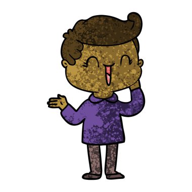 vektör çizim tasarım beyaz arka plan üzerinde izole komik karikatür kişi