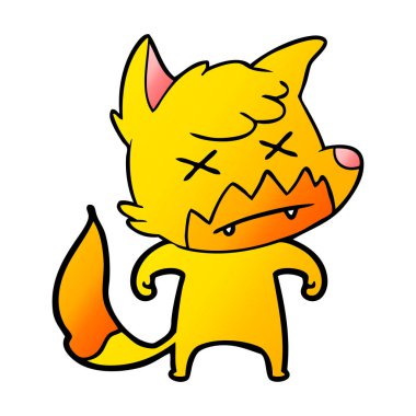 Çizgi film tilki vektör illüstrasyonu 