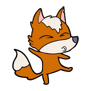 Tilki çizgi film karakteri vektör çizim