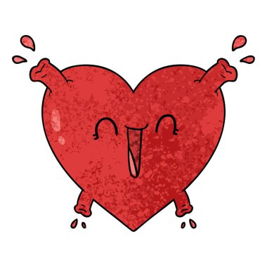 Karikatür kalp çiziminin vektör çizimi