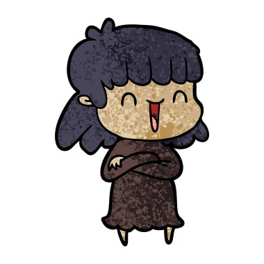 Çizgi filmdeki kadının vektör çizimi