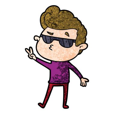 vektör çizim karikatür cool adam